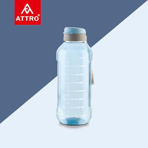 Image of ATTRO Ultra Pro Motivational 1.5-Liter BPA-Free Water Bottle with Leak-Proof Flip-Top Cap, Nylon Strap and Stylish Color for Daily Hydration- Blue-Set Of 6
