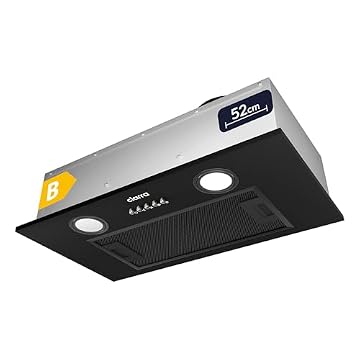 CIARRA CBCB5913A Cappa Aspirante Incasso 52cm - 300m³/h - 3 Velocità - Doppia Modalità - Facile Installazione - Nero Elegante