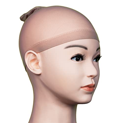 ManeChic Wig Cap (8 Pack, BEIGE) Soft and Breathable Nylon Wig Cap with Elastic Band, Essential Wig Accessories for Women – Comes in 5 Colors