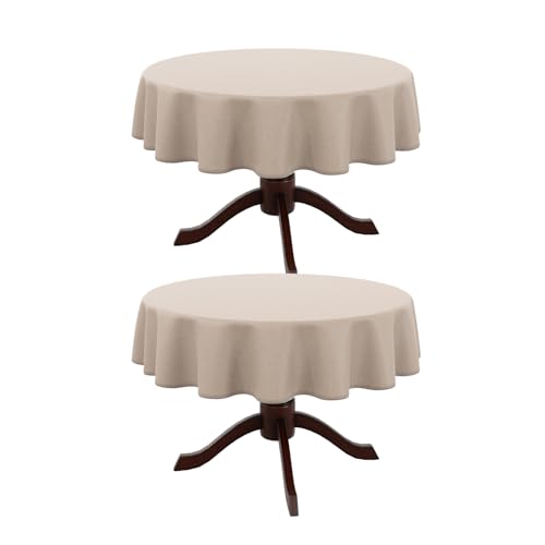 Image of AUSSPVOCT Textured Round Tablecloth 60 Inch for Birthday Party Home Decor