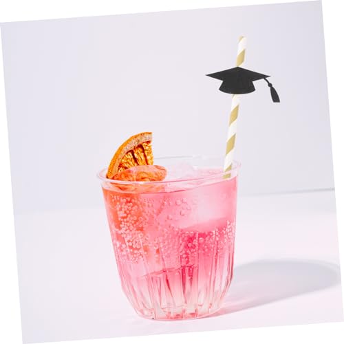 Pitillos de papel flexibles negros para fiesta graduación x12 miniatura 2