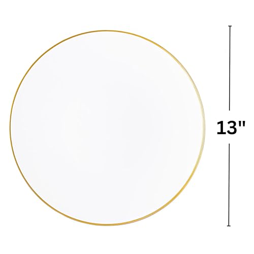 Platos cargadores blancos martillados de plástico orgánico 13" (Pack x4) miniatura 7
