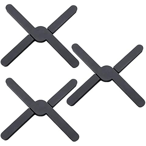 milaosk 3 Pcs Grey Trivet for Hot Pans Silicone Folding Trivets Heat Protector Nonslip Rubber Hot Pan Holder for Protecting Tables and Worktops from Hot Pans and Dishes Cover