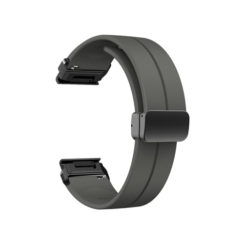 シリコン折りたたみバックルストラップ Garmin Descent Mk2 Quatix 7X Enduro 2 に適合 Fenix 3 Sapphire に適合 Tactix バンド ブレスレット リストバンドに適合(Dark Gray)