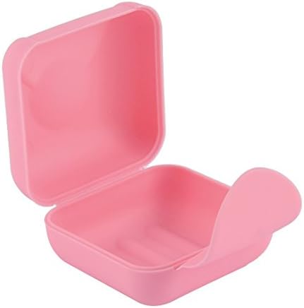 2 Pcs Small Size Plastic Soap Case Holder Container Box Home Outdoor Hiking Camping Travel,2.75 * 2.75 * 1.65 inch Pink