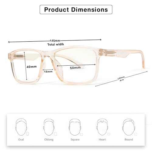 Image of UV Protection Glasses Blue Cut Blocking Harmful Rays Glasses for Men & Women Zero Power Computer Specs Eye Protection Lightweight Frame with Case & Cleaning Cloth
