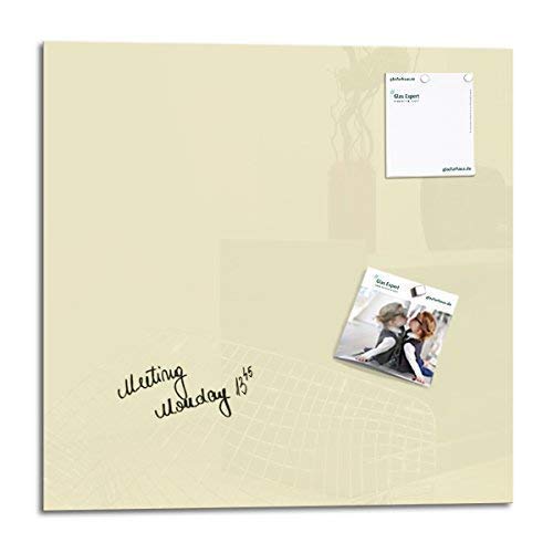 Glas Expert | Smart Glass Board ® | Tableau magnétique en verre | 48 x 48 cm | Memo Décoration Murale | Whiteboard | Blanc de sécurité | UltraClear ® Glass | + 2 Aimants