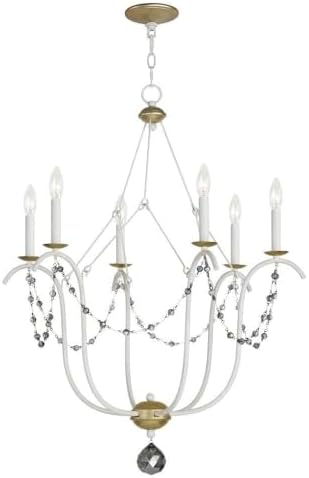 Maxim Formosa - 6 Light Chandelier-36.5 Inches Tall and 27 Inches Wide-Ecru/Venetian Gold Finish -Traditional Installation