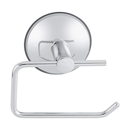 Modern Stainless Steel Toilet Towel Holder Paper Dispenser Powerful Vacuum Suction Cup Toilet Paper Roll Holder Removable Bracket for Bathroom Toilet Kitchen Chrome No Drilling No Holes