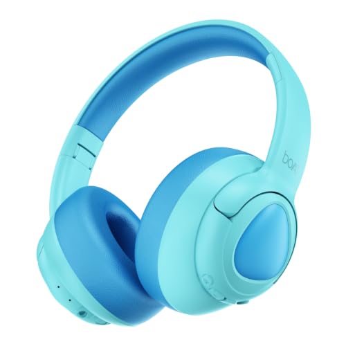 Image of boAt Sailor Play Wireless Kids Headphone w /85dB Volume Limiter, 40mm Driver Tuned for Kids, Soft & Plush Earcups, Lightweight & Durable Build, Adaptive Fit, 60H Battery, Bluetooth v5.4 (Shark Blue)