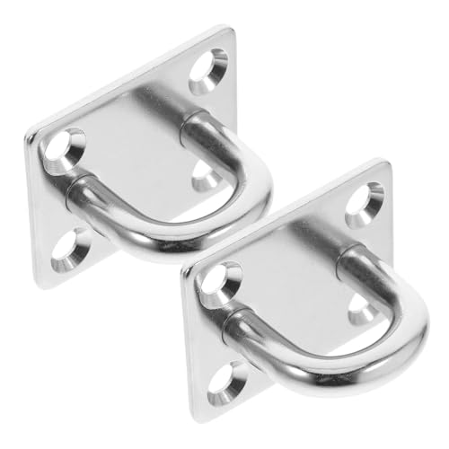 KICHOUSE Wall Mount Loop Hooks 2pcs Heavy Duty Hanging Hooks Marine Loop Hardware Ceiling Hook Stainless Steel