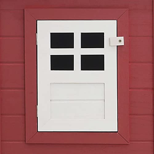 LIUBIAONET Kleintierzubehör Hühnerstall mit 1 Eikäfig Rot Holz – Bild 3