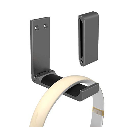 Jethrora Suporte de gancho para fone de ouvido universal dobrável sob a mesa Suporte de montagem em