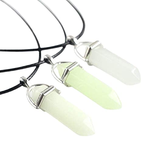Colar de Cristal Pedra da Lua Luminoso - (Verde)