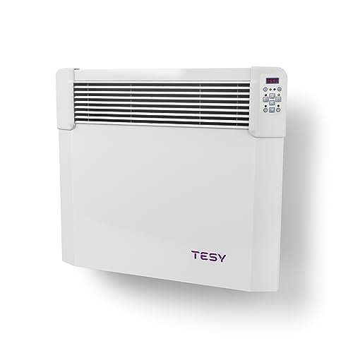 TESY CN04 Electric Wall Heater With Thermostat, 24/7 Timer Clock, LOT 20 Compliant, Splash Proof, IP24 Safe For Bathrooms, 1000W (Heats Up To 12m2 Room Space) (500W)