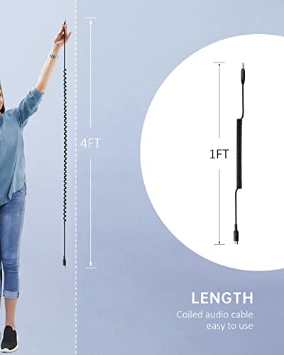 Wkwzy Usb-C To Aux-Cord,4Ft Male To Male 3.5Mm Audio-Jack Coiled-Cable With Dac Core 24Bit/96Khz,Type C Plug Adapter For Android Phones / Car Stereo / Portable Speaker #TOP4