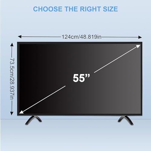 Qoosea 55 Inch TV Screen Protector - HD Clear Acrylic Protective Display Protectors for Single-point & Dual-point Support TVs, Wall-mounted & Computer Monitor