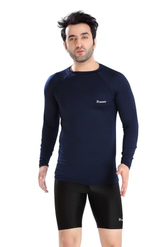 Image of ROVARS Compression Top Full Sleeve Tights T-Shirt for Multi Sports, Cycling, Cricket, Football, Badminton, Gym, Fitness & Other Outdoor Inner Wear