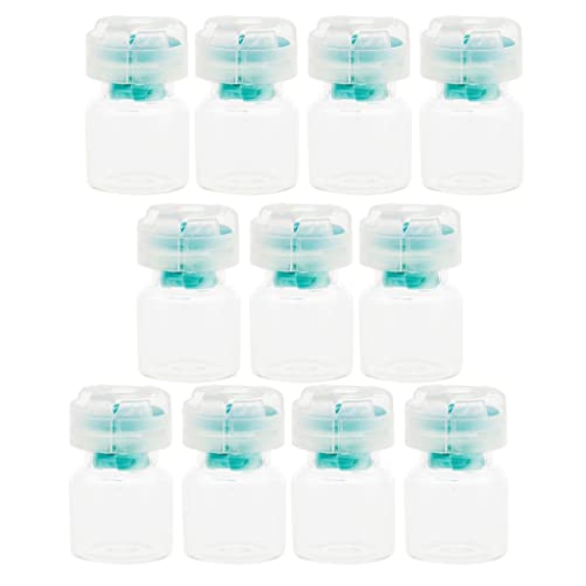2x10pcs Empty Clear Glass Dram Bottles