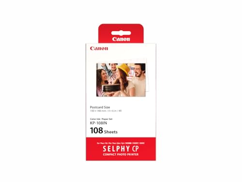 Canon 3115B001(AA) - Papel fotográfico y cartucho de tinta original (108 hojas, 4x6"), Multicolor, 1 Pack ⭐