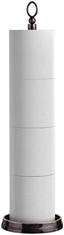 ROLABAM Heavy Weighted Toilet Paper Holder (with Reserve Function) Free Standing Toilet Paper Storage，Spare Toilet Paper Roll Holder Storage Stand for Bathroom Total Height 22.5" ，Oil Rubbed Bronze