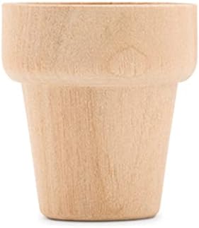 Woodpeckers Maceta pequeña para manualidades de 1-5/16 pulgadas x 1-3/4 pulgadas, paquete de 6 macetas de madera para flores y macetas