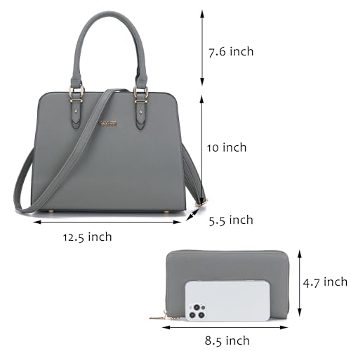 Image of Qiyuer Satchel Purses For Women Handbag And Wallet Set Tote Bag | Premium Vegan Leather,Matching Wallet,RFID Blocking,Work,Casual