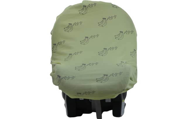 Image of Nursing and Carseat Cover - Japanese Banana Print Design - Discreet, Breathable, Stretchy, carseat Cover, Breastfeeding Cover, Grocery Buggy cart seat Cover,