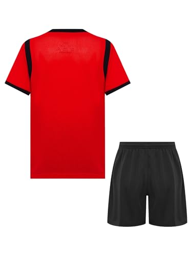 2pcs Kids Boys Quick Dry Football Uniform Set Short Sleeve Team Training T-Shirts with Shorts2