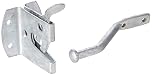 Merriway BH01806 Heavy Duty Steel Gravity Gate Latch Kit-Galvanised, Rustproof, Silver Tone , Grey
