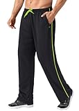 MAGNIVIT Men's Loose Fit Sweatpants Lightweight Breathable Casual Pants with Elastic Waistband Black