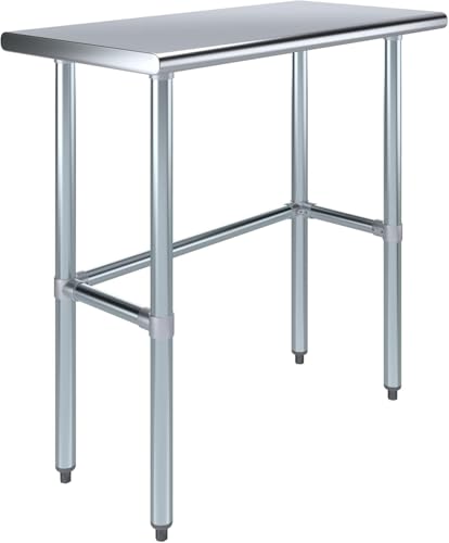 Image of 36 inchx16 inch Open Base Stainless Steel Work Table, NSF