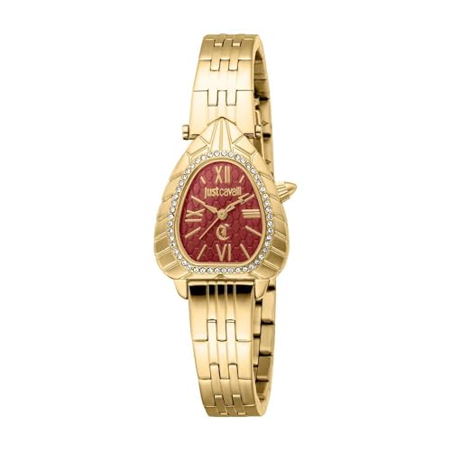 Just Cavalli Montre analogique à Quartz Femme avec Bracelet en Acier Inoxydable JC1L366M0065, Rouge, Mode