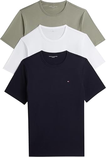 Tommy Hilfiger Herren S/S T-Shirt, Schwarz (Marineblau/Utility Sage/Weiß), M 1
