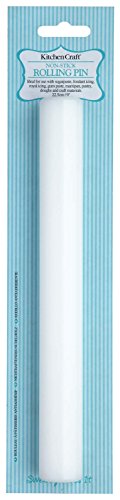 KitchenCraft Fondant Rolling Pin, Non Stick Plastic,Grey, Small (22.5 cm)