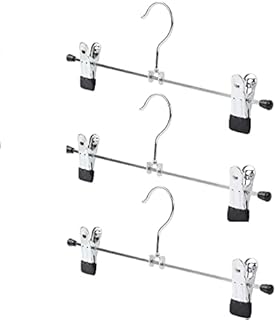 Trouser Hangers Metal Grip Pant Hangers Heavy Duty Durable Space Saving Metal Skirt Hangers With Non Slip Adjustable Clips And Swivel Hook For Slacks Pants Jeans And Bottoms(3)