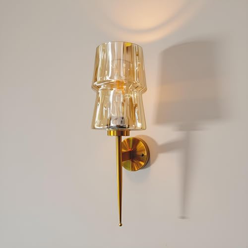 Image of BrightLyt Wall Lights for Living Room, Home Decoration Wall Lamps for Bedroom /Bathroom, Mirror Side Wall Scone Fixtures, Classic Design (Gold Electroplated)