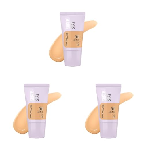 Image of Maybelline New York Super Stay Lumi Matte Liquid Foundation, 128 (Pack of 3)