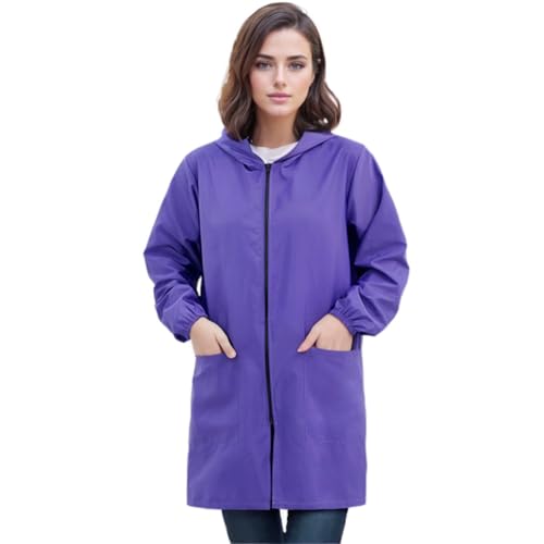 Delantal escolar para hombre, color azul con forma de farol, Bata Mujer Manga Larga, para Hombres Mujeres Chaqueta de Trabajo Estudiantes Escuela Laboratorio, de Ciencia Enfermera Cosplay, 3XL
