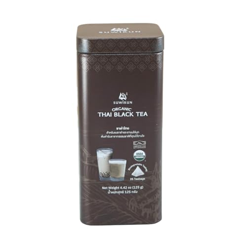 Suwirun Organic Assam Thai Black Tea 25 Bags – Bold, Smooth & Aromatic – Premium Quality, No Additives – Perfect for Hot, Iced & Thai Milk Tea