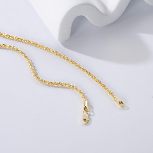 Gold Necklaces for Women 14K Gold Necklace for Men Non Tarnish Chic and Minimal Look Byzantine Margarita Chain Dainty Thin Necklace Chain for Women4