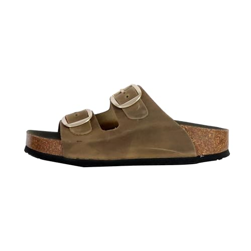 Mule kaki Plakton CP Beta Square 340010 sandale cuir pour femme chic