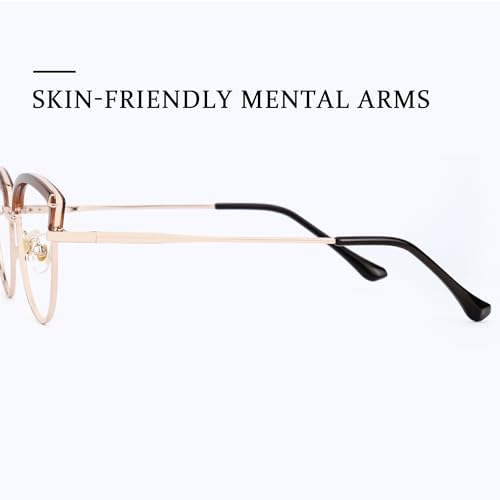 Image of Zeelool Cat Eye Blue Light Blocking Glasses Metal Frame for Women ZJGX672183