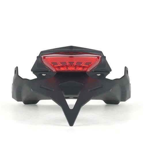 Plaque support immatriculation BMW F900R aluminium court avec feu LED rouge premium