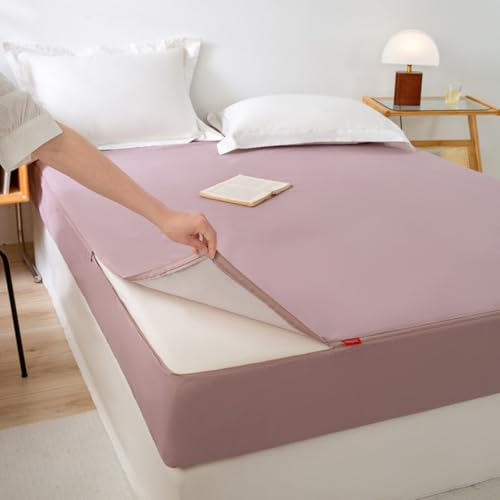 Peakjune Protectores ColchóN Matrimoniales,Protector ColchóN Impermeable,Funda ColchóN con Cremallera,Protector ColchóN Doble Impermeable,Protector ColchóN Impermeable Funda ColchóN Doble
