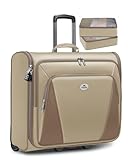 MATEIN Garment Bag with Wheels, Large Wheeled Garment Bags for Hanging Clothes with 2 Packing Cubes, Foldable Softside Travel Suit Carrier for Women, Business Suitcase Luggage Fits 17' Laptop, Khaki