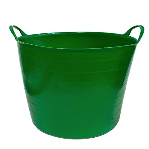 CABLEPELADO Capazo de Plástico Agrícola, Espuerta, Balde, Cubeta, Material LDPE, 42 Litros, Diámetro Superior: 45 cm, Inferior: 35 cm, Altura: 35 cm, Verde