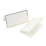 WKabnkn 50 tarjetas de mesa pequeñas para tienda de campaña con textura, tarjetas de asiento con nombre, lugar para mesa, banquetes, fiestas, tienda pequeña con borde de lámina dorada, asiento para