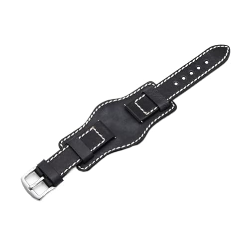 Bracelet de montre en cuir 22mm 24mm : manchette artisanale avec protection de poignet tapis