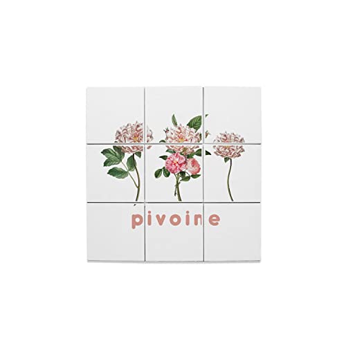 Carreaux céramique fleurs pivoine pour créer une ambiance jardin bohème au salon